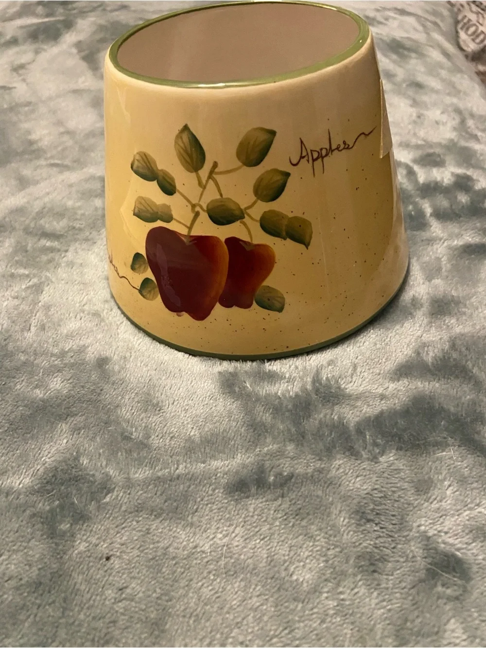 Yellow Apple Motif Ceramic candle shade home interiors orchard 5”